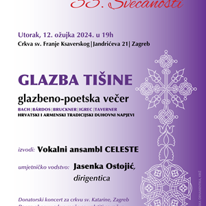 "Glazba tišine", glazbeno-poetska večer - donatorski koncert za crkvu sv. Katarine u Zagrebu